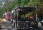 Alanya'da halk otobüsü yandı