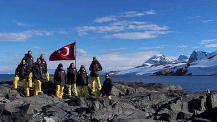 Antarktika'ya Türk bayrağını diktiler