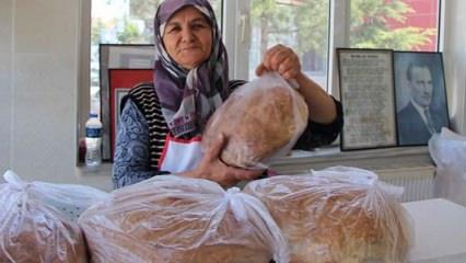 70'lik nine 'ekmek teknesi' ile örnek oluyor