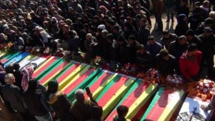 Afrin'de öldürülen teröristler gömüldü