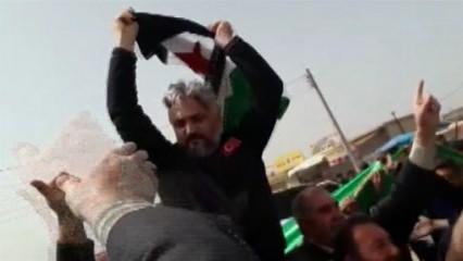 Tel Rıfat'ta halk, Türk polisini omzunda taşıdı