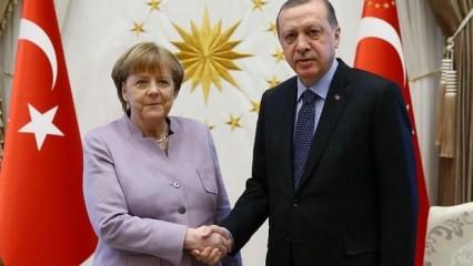 Cumhurbaşkanı Erdoğan Merkel ile Suriye'yi görüştü