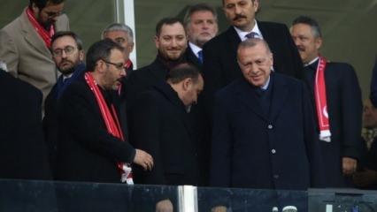 Erdoğan milli maçı takip etti