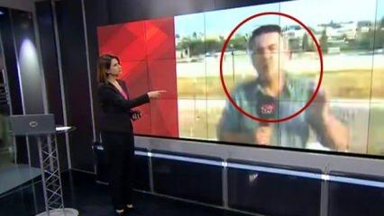 Canlı yayında CNN Türk muhabirinin heyecanı kamerada