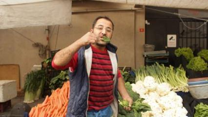 Pazarcılar çıkan haberlere çiğ ıspanak yiyerek tepki gösterdi