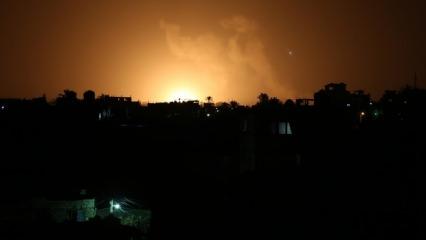 İsrail işgal güçlerinden Gazze'ye hava saldırısı