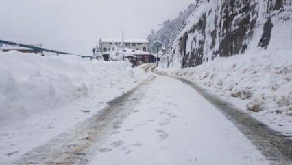 Ayder Yaylası'nda yoğun kar yağışı