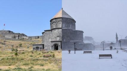 Kars'ın muhteşem kış ve yaz manzaraları aynı karede