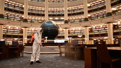 Cumhurbaşkanlığı Millet Kütüphanesi dezenfekte edildi