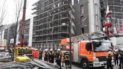 Hamburg'ta inşaat iskeleti çöktü: 1 ölü, 8 yaralı