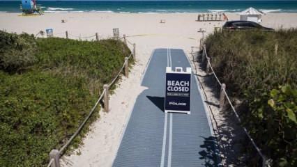 Miami'nin meşhur plajları corona virüs nedeniyle kapatıldı