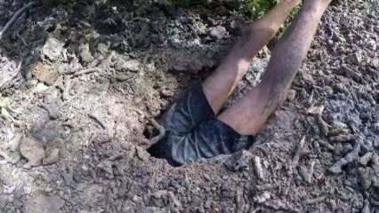 Toprağın altına daldı ve...