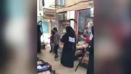 Karantinaya uymayanları 'Azrail' kostümüyle uyardılar!