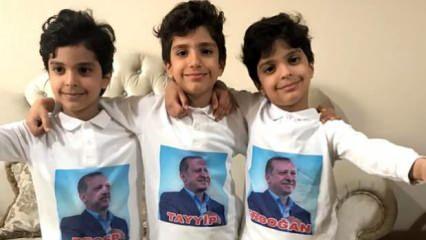 Recep Tayyip Erdoğan isimli üçüzlerden Cumhurbaşkanı Erdoğan'a koronavirüs mesajı