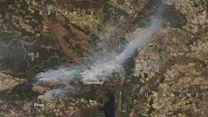 Çernobil’de 10 gün süren yangın uzaydan görüntülendi	