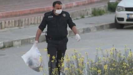 Polisler sokaklardaki çöpleri topladı