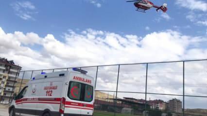 Yaşlı hastanın imdadına ambulans helikopter yetişti