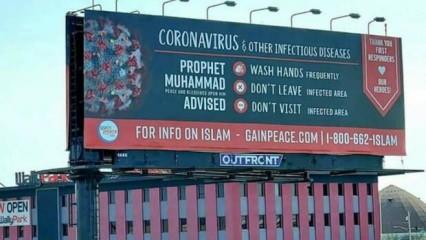 ABD’de koronavirüse karşı Hz. Muhammed’in hadisleri panolarda yayınladı