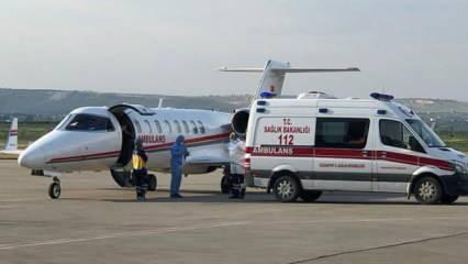 Ambulans uçak Emel için havalandı