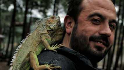 Yanından hiç ayırmadığı iguana, en yakın arkadaşı oldu