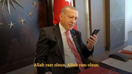 Erdoğan, Milli Dayanışma Kampanyasına yüzüğünü gönderen vatandaşla görüştü