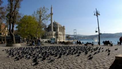 Ortaköy Camii (Büyük Mecidiye) yaşayan tarihi ile boğaz manzarasını sunuyor