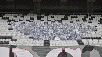 Beşiktaş hayatını kaybeden taraftarlarının karton fotoğraflarını Vodafone Park'a yerleştirdi