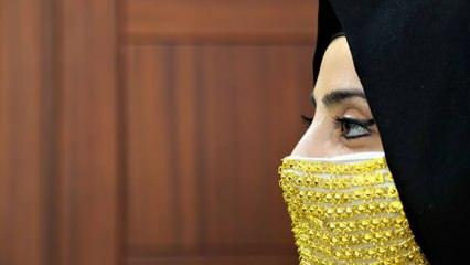 Gelinler için altın işlemeli maske üretildi