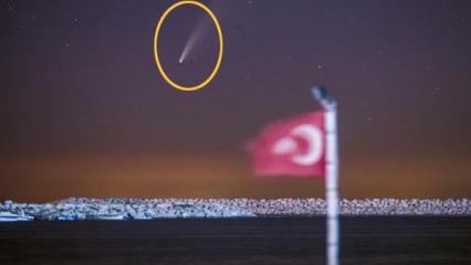 Neowise kuyruklu yıldızı Türk bayrağı ile aynı karede ilk kez görüntülendi