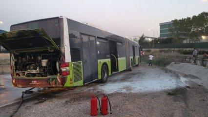 Kocaeli'de halk otobüsünde korkutan yangın