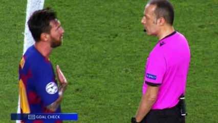 Gecenin maçına damga vuran an: Cüneyt Çakır ve Messi arasında tartışma