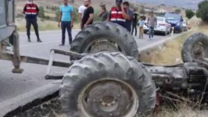 Traktör şarampole devrildi: 1'i çocuk 4 yaralı