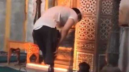 Ayasofya Camii'nde protez ayaklarıyla namaz kıldı: Duygulandıran görüntüler