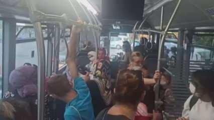 Otobüste maske takmayan kadından pes dedirten savunma
