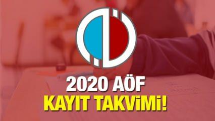 AÖF yeni kayıt ve kayıt yenileme tarihleri: Anadolu Üniversitesi 2020-2021 kayıt takvimi!