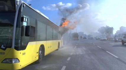 Kadıköy’de İETT otobüsü alev topuna döndü