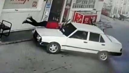 Afyonkarahisar'da dehşet verici olay! Tartıştığı istasyon görevlisine otomobiliyle çarptı