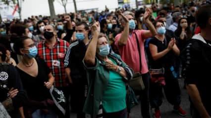 Madrid’de bölgesel karantina protesto edildi