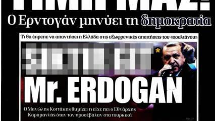 Yunan gazetesi çirkin manşeti yine yayınladı