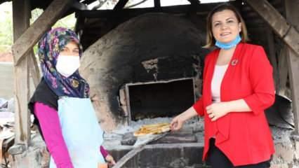 Kadın belediye başkanından mancarlı pide ikramı