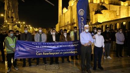 Fatih Camii'nde ölen Azerbaycanlı siviller için gıyabi cenaze namazı kılındı