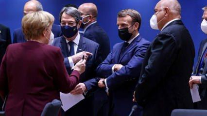 Macron ve Merkel Brüksel'de Türkiye'yi dillerinden düşürmedi! Yine skandala imza attılar