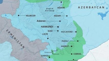 Azerbaycan'ın zaferi sonrası Dağlık Karabağ'daki son durum haritası!