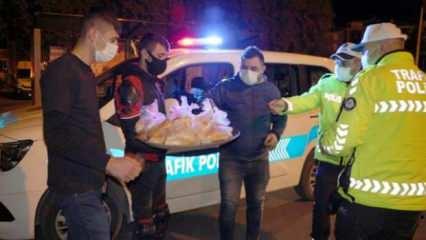 Tokat'ta denetim yapan polislere çorba ikramı