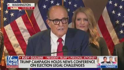 Trump’ın avukatı Rudy Giuliani'nin basın toplantısında zor anları!