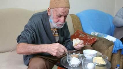 96 yaşında koronayı yenen Rizeli Hamdi amca sırrını açıkladı