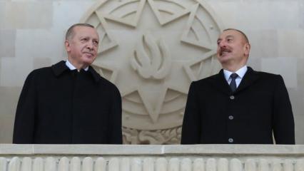 Bakü'deki tarihi törende Erdoğan ve Aliyev'den peş peşe açıklamalar!