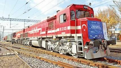 Türkiye'den ayrılan Çin treni Azerbaycan'da