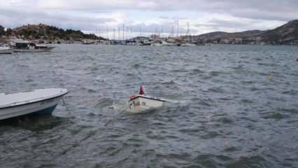 İzmir'i fırtına vurdu: 5 tekne battı!