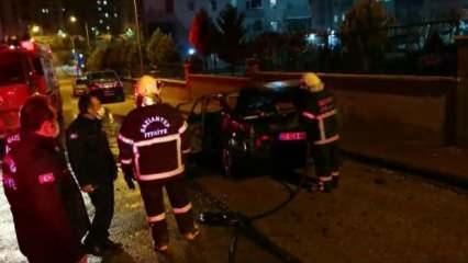 Abisi ile tartışıp aracını yaktı